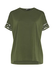 Yours Curve Green Boxy Crochet T-Shirt - Image 5 of 5