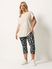 Yours Curve Black Cropped Leggings 2 Pack - Image 3 of 6