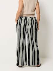 Yours Curve Black Wide Leg Trousers 2 Pack - Image 4 of 6