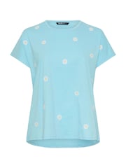 Yours Curve Blue Daisy Embroidered Top - Image 5 of 5