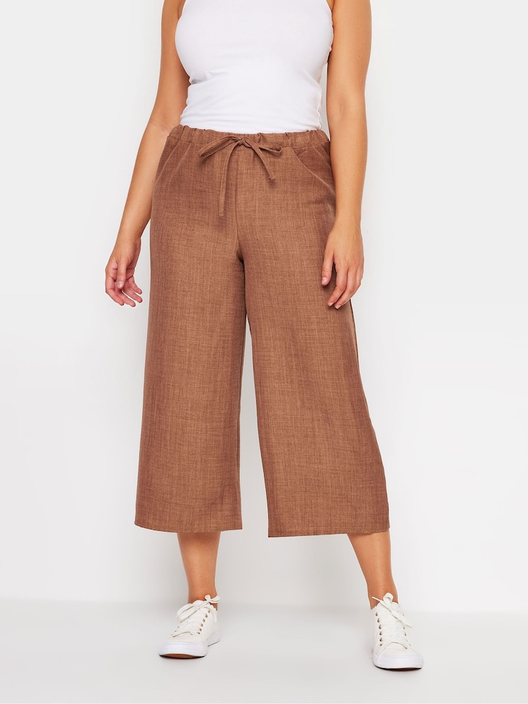 M&Co Brown Linen Look Culottes - Image 1 of 6