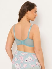 Yours Curve Blue Cotton Lace Trim Non Padded Non Wired Bralette 2 Pack - Image 5 of 9