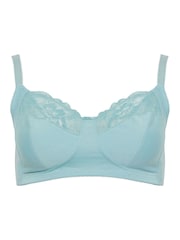 Yours Curve Blue Cotton Lace Trim Non Padded Non Wired Bralette 2 Pack - Image 7 of 9