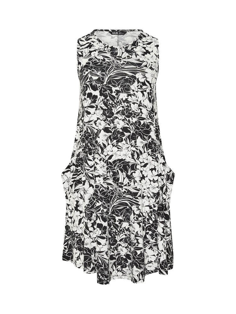 Yours Curve Black Drape Pocket Dress - Image 5 of 5 Yours Curve Black Drape Pocket Dress - Image 5 of 5