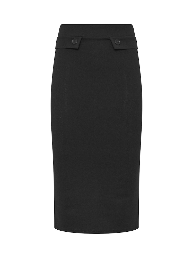 Long Tall Sally Black Button Midi Skirt - Image 5 of 5