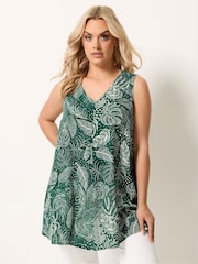 Yours Curve Green Cami Vest Top - Image 1 of 5
