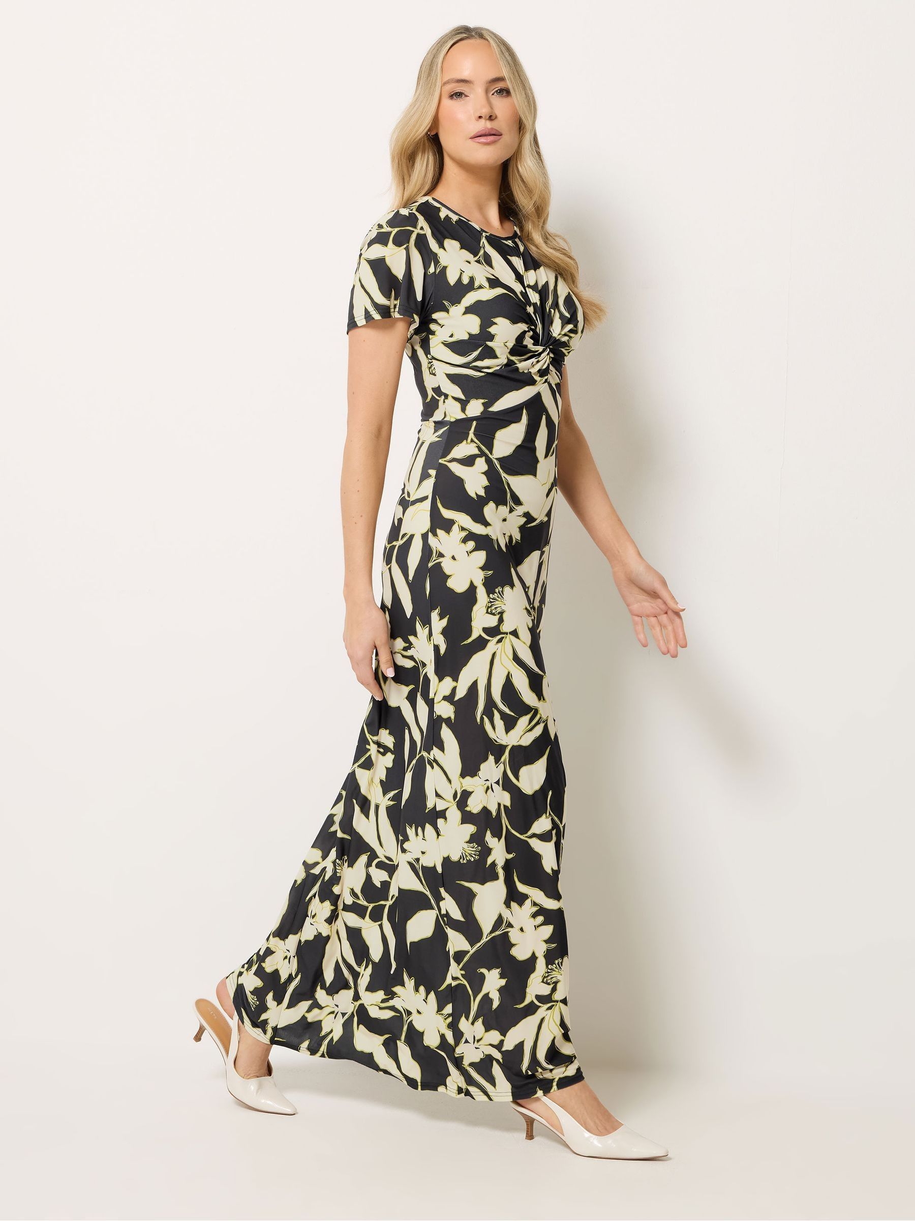 Long Tall Sally Women's Black Tall Floral Twist Front Maxi Dress In | : Size 20 - Image 3