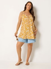 Yours Curve Yellow Frill Vest Top - Image 2 of 5