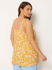 Yours Curve Yellow Frill Vest Top - Image 3 of 5