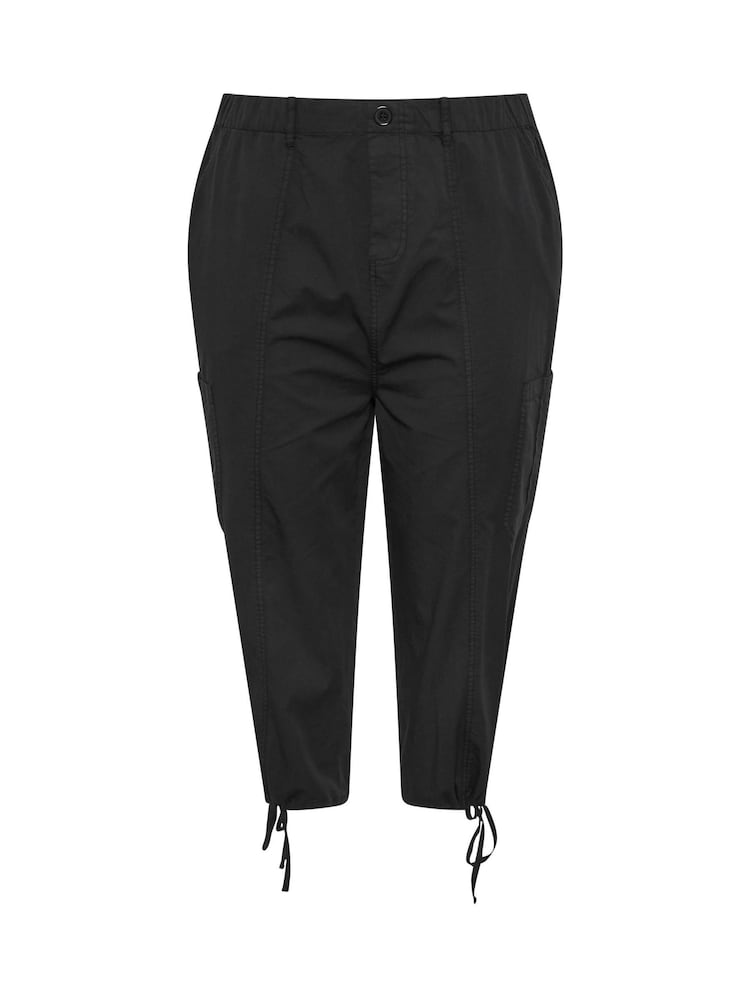 Yours Curve Black Cropped Cargo Trousers - Image 5 of 5 Yours Curve Black Cropped Cargo Trousers - Image 5 of 5