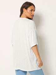 Yours Curve Natural Burnout Markings Oversized Top - Image 3 of 5