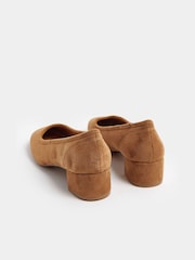 Long Tall Sally Brown Block Heel Ballerina Pumps - Image 2 of 4