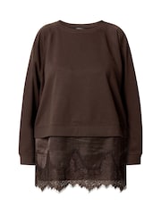 ブラウン - Yours Curve Lace Trim Sweatshirt - 画像 5 / 5