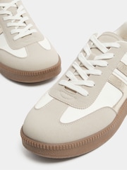 Weiß - Yours Curve E Wide Fit Side Stripe Lace Up Trainers - Bild 4 von 5