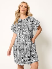 Negro - Vestido túnica con mangas con volantes de Yours Curve - Imagen 1 de 5