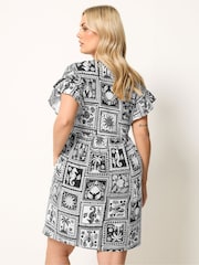 Negro - Vestido túnica con mangas con volantes de Yours Curve - Imagen 3 de 5