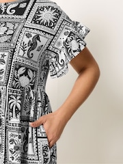 Negro - Vestido túnica con mangas con volantes de Yours Curve - Imagen 4 de 5