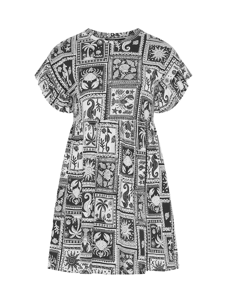 Negro - Vestido túnica con mangas con volantes de Yours Curve - Imagen 5 de 5