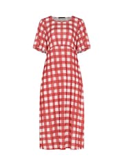 Yours Curve Red Limited Tie Neck Dress - Image 5 of 5