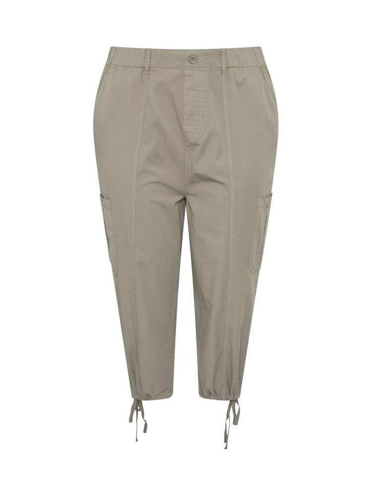 Yours Curve Brown Cropped Cargo Trousers - Image 5 of 5 Yours Curve Brown Cropped Cargo Trousers - Image 5 of 5