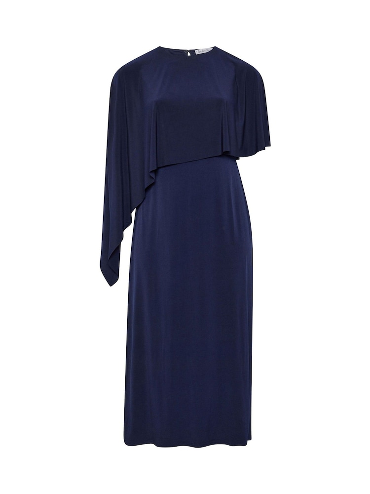 Yours Curve Blue London Cape Dress - Image 5 of 5 Yours Curve Blue London Cape Dress - Image 5 of 5
