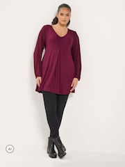 Yours Curve Pink Chiffon Sleeve Tunic - Image 2 of 6