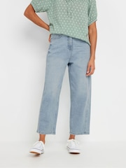 M&Co Blue Light Wash Barrel Jeans - Image 1 of 6