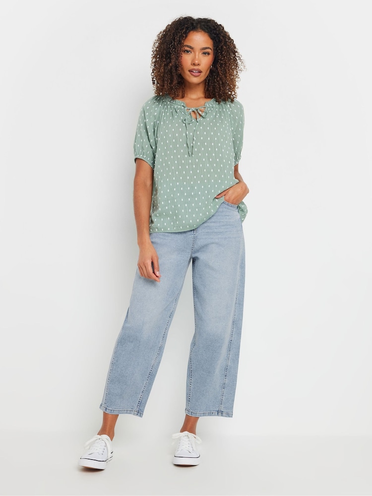 M&Co Blue Light Wash Barrel Jeans - Image 2 of 6