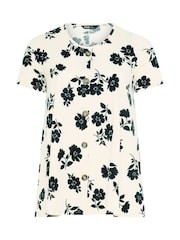 Yours Curve Cream Button Front Swing Top - Image 5 of 5