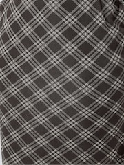 Yours Curve Brown Limited Check Mesh Fishtail Skirt - Image 4 of 5