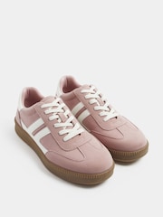Pink - Yours Curve E Wide Fit Side Stripe Lace Up Trainers - Bild 2 von 5
