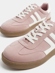 Pink - Yours Curve E Wide Fit Side Stripe Lace Up Trainers - Bild 4 von 5