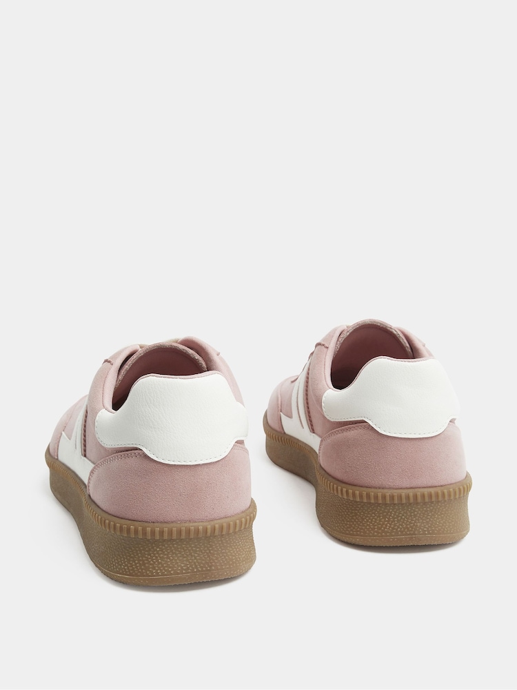 Pink - Yours Curve E Wide Fit Side Stripe Lace Up Trainers - Bild 5 von 5 Pink - Yours Curve E Wide Fit Side Stripe Lace Up Trainers - Bild 5 von 5