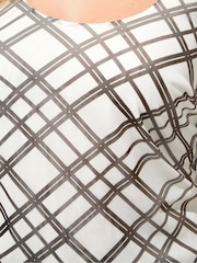 Yours Curve Cream London Check Mesh Top - Image 4 of 5