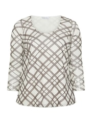 Yours Curve Cream London Check Mesh Top - Image 5 of 5