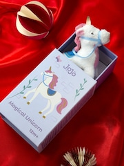 JoJo Maman Bébé Unicorn Matchbox Soft Toy - Image 2 of 4