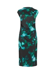 Yours Curve Black Abstract London Drape Dress - Image 5 of 5