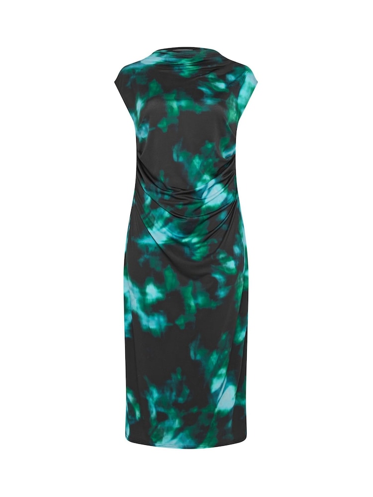 Yours Curve Black Abstract London Drape Dress - Image 5 of 5
