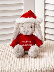 JoJo Maman Bébé My First Christmas Bunny Small Soft Toy Plushie - Image 1 of 4