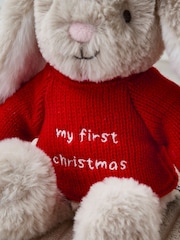 JoJo Maman Bébé My First Christmas Bunny Small Soft Toy Plushie - Image 4 of 4