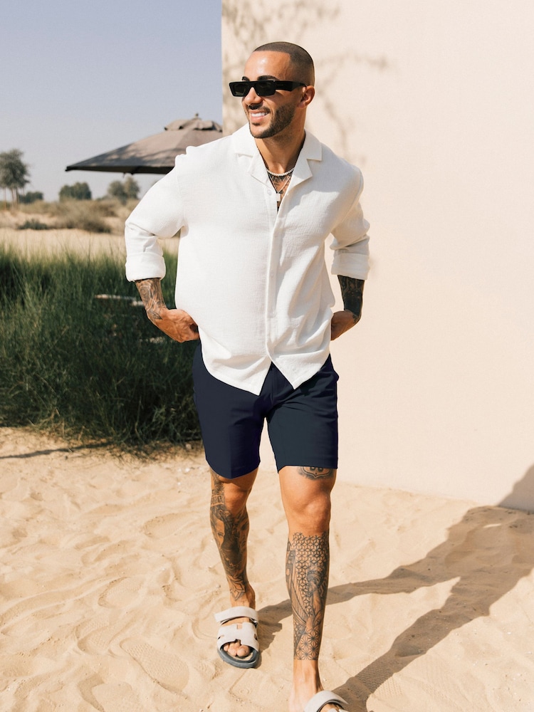 Blau - MAUVAIS Aster Tailored Stretch Slim Fit Shorts - Bild 1 von 6 Blau - MAUVAIS Aster Tailored Stretch Slim Fit Shorts - Bild 1 von 6