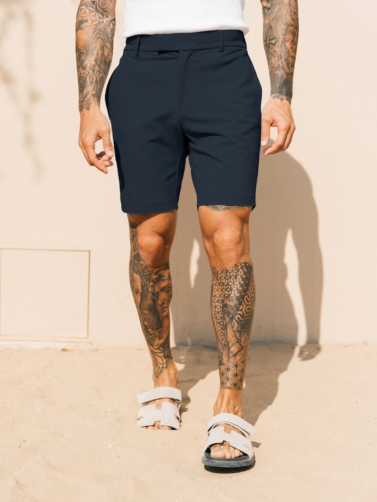 Blau - MAUVAIS Aster Tailored Stretch Slim Fit Shorts - Bild 2 von 6 Blau - MAUVAIS Aster Tailored Stretch Slim Fit Shorts - Bild 2 von 6