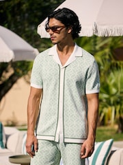 MAUVAIS Green Solato Jaquard Knit Shirt - Image 1 of 6