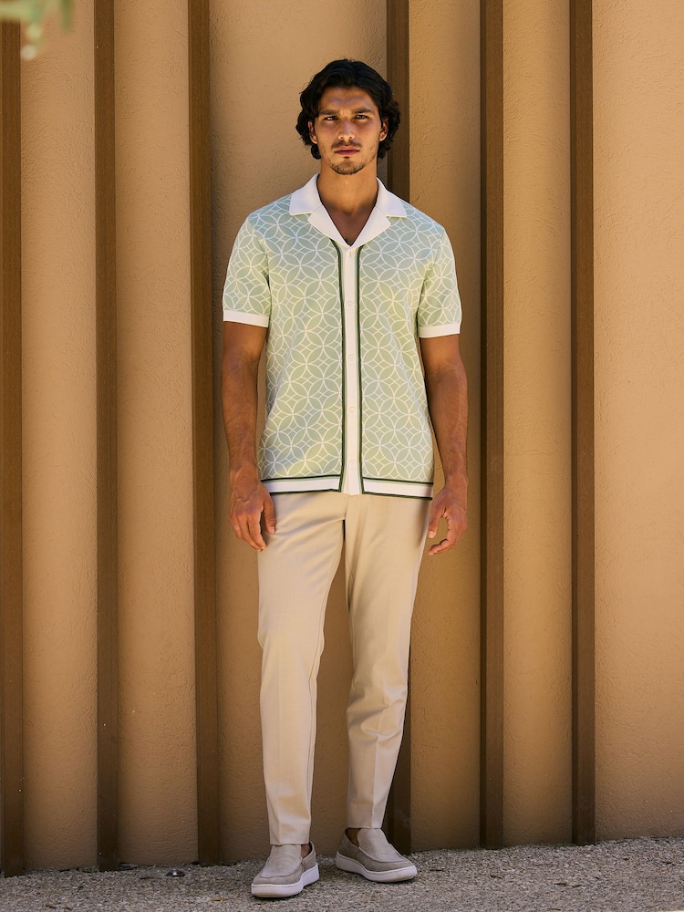 MAUVAIS Green Solato Jaquard Knit Shirt - Image 2 of 6 MAUVAIS Green Solato Jaquard Knit Shirt - Image 2 of 6