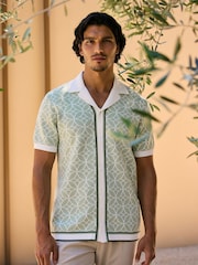 MAUVAIS Green Solato Jaquard Knit Shirt - Image 3 of 6