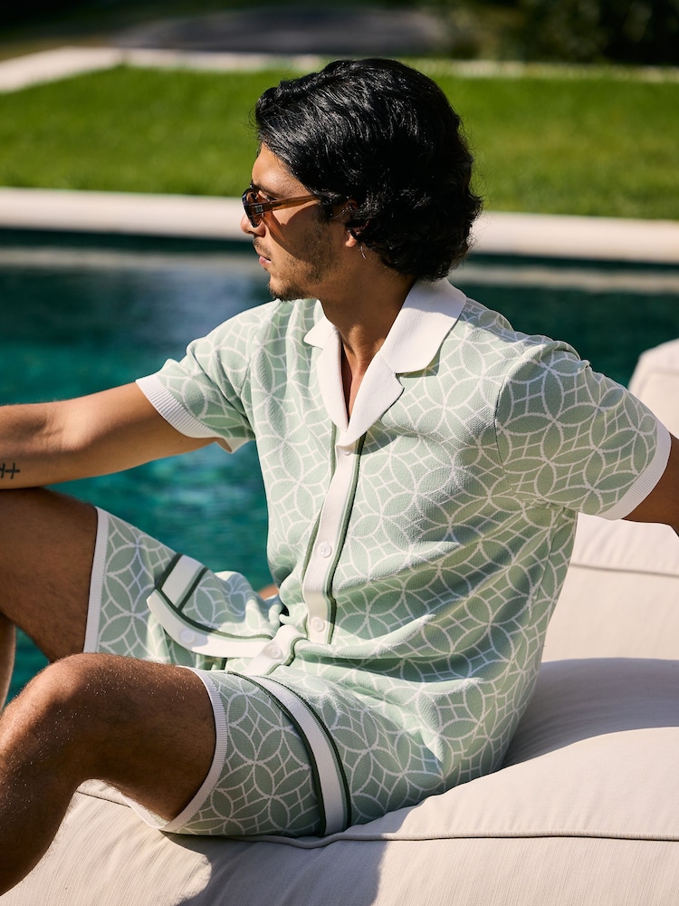 MAUVAIS Green Solato Jaquard Knit Shirt - Image 6 of 6 MAUVAIS Green Solato Jaquard Knit Shirt - Image 6 of 6