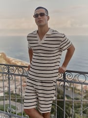 MAUVAIS Natural Romano Stripe Shorts - Image 1 of 7