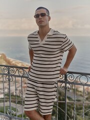 MAUVAIS Natural Romano Stripe Shorts - Image 2 of 7