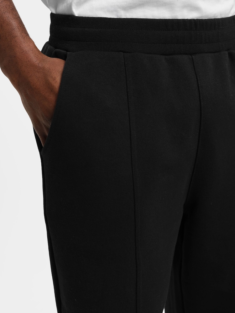 MAUVAIS Black Embroidered Monogram Wide Leg Joggers - Image 4 of 4