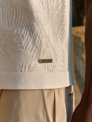 MAUVAIS White Rivero Slim Leaf Knit Shirt - Image 6 of 8